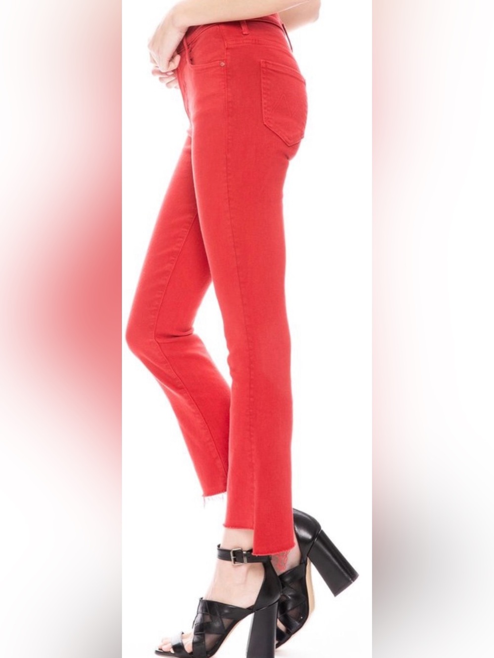 Mother the insider crop step fray size 27